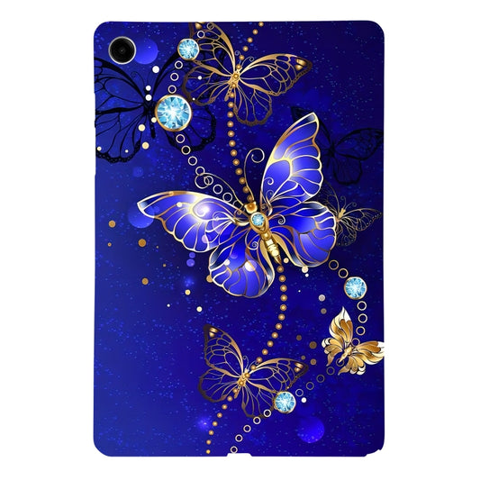 For Samsung Galaxy Tab A11+ / A9+ Color Painting Pattern Smart Tablet TPU Case(Blue Butterfly) by bashfashion