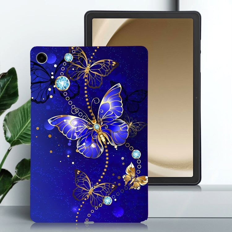 For Samsung Galaxy Tab A11+ / A9+ Color Painting Pattern Smart Tablet TPU Case(Blue Butterfly) by bashfashion