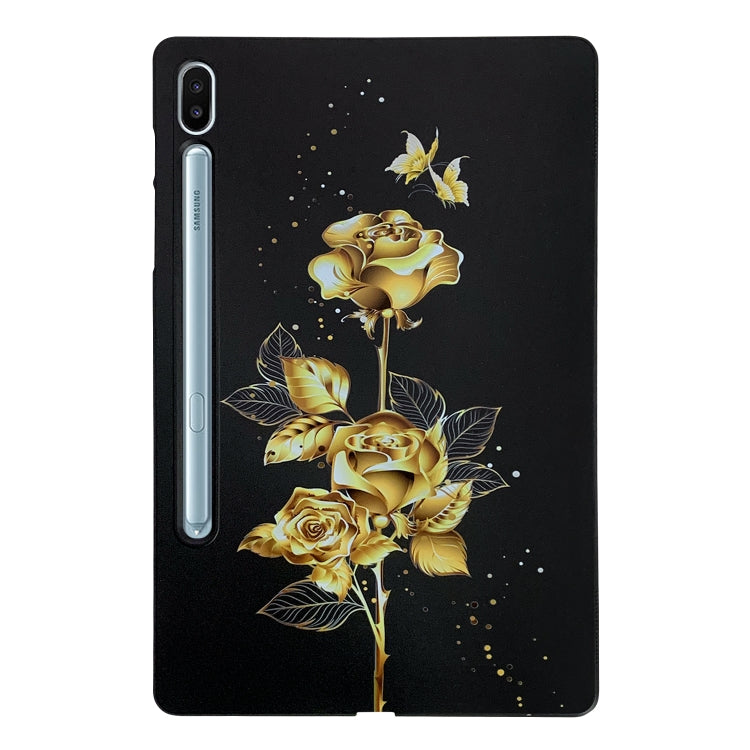 For Samsung Galaxy Tab S6 Color Painting Pattern Smart Tablet TPU Case(Golden Rose) by bashfashion