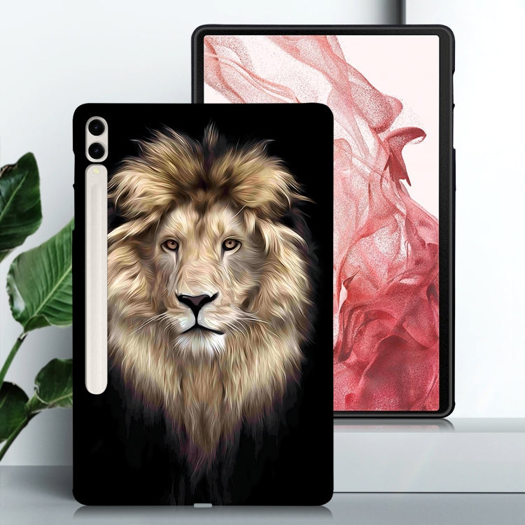 For Samsung Galaxy Tab S7+ / S8+ Color Painting Pattern Smart Tablet TPU Case(Lion) by bashfashion