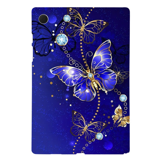 For Samsung Galaxy Tab A8 10.5 2021 Color Painting Pattern Smart Tablet TPU Case(Blue Butterfly) by bashfashion
