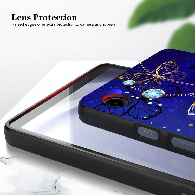 For Samsung Galaxy Tab A 8.0 2019 Color Painting Pattern Smart Tablet TPU Case(Blue Butterfly) by bashfashion