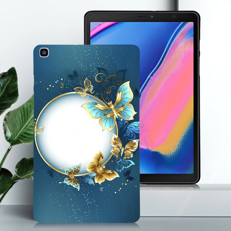 For Samsung Galaxy Tab A 8.0 2019 Color Painting Pattern Smart Tablet TPU Case(Butterfly Circle) by bashfashion