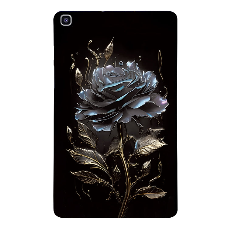 For Samsung Galaxy Tab A 8.0 2019 Color Painting Pattern Smart Tablet TPU Case(Black Rose) by bashfashion