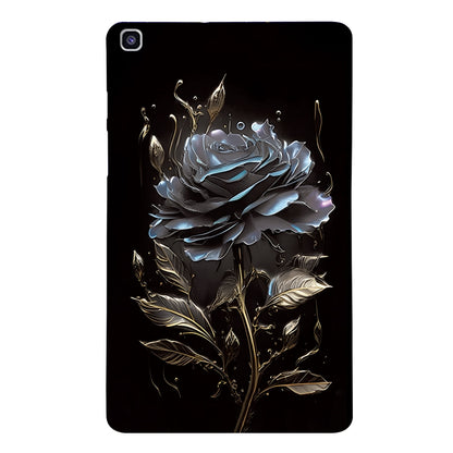 For Samsung Galaxy Tab A 8.0 2019 Color Painting Pattern Smart Tablet TPU Case(Black Rose) by bashfashion