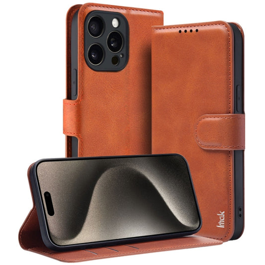 For iPhone 15 Pro Max IMAK Count Series Flip Leather Phone Case(Brown) by imak
