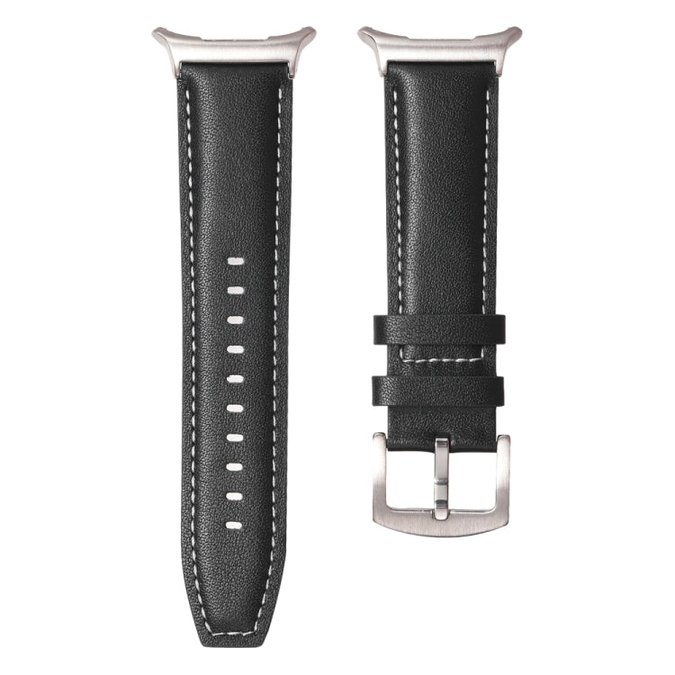 For Samsung Galaxy Watch Ultra 47mm / Ultra 2025 Plain Genuine Leather Watch Band(Black) by bashfashion