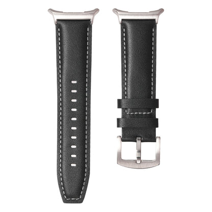 For Samsung Galaxy Watch Ultra 47mm / Ultra 2025 Plain Genuine Leather Watch Band(Black) by bashfashion