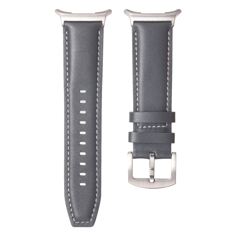 For Samsung Galaxy Watch Ultra 47mm / Ultra 2025 Plain Genuine Leather Watch Band(Grey) by bashfashion