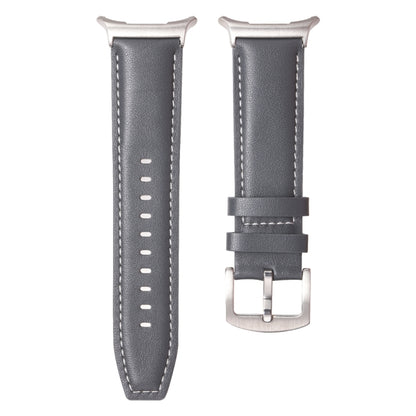 For Samsung Galaxy Watch Ultra 47mm / Ultra 2025 Plain Genuine Leather Watch Band(Grey) by bashfashion