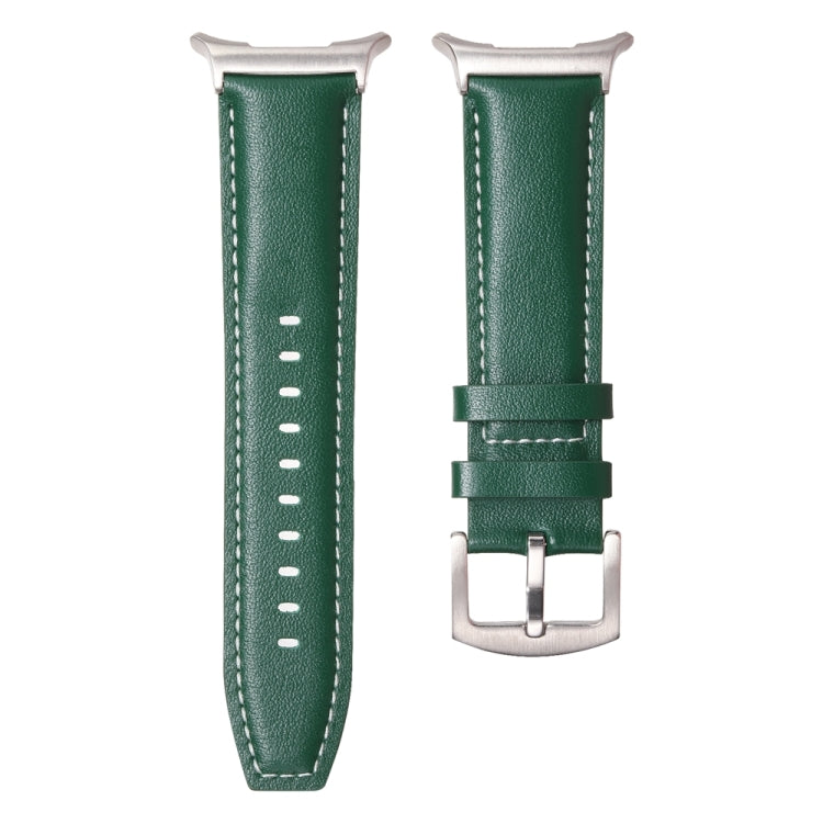 For Samsung Galaxy Watch Ultra 47mm / Ultra 2025 Plain Genuine Leather Watch Band(Green) by bashfashion