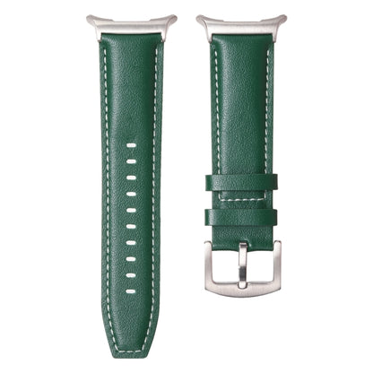 For Samsung Galaxy Watch Ultra 47mm / Ultra 2025 Plain Genuine Leather Watch Band(Green) by bashfashion
