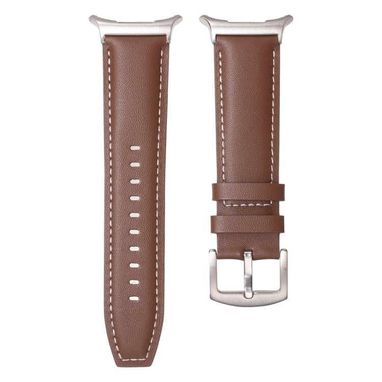 For Samsung Galaxy Watch Ultra 47mm / Ultra 2025 Plain Genuine Leather Watch Band(Red Brown) by bashfashion