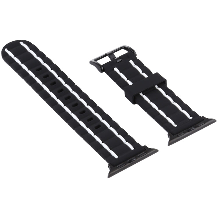 For Apple Watch 5 & 4 44mm / 3 & 2 & 1 42mm Silicone Wave Style Watch Band(White) by bashfashion