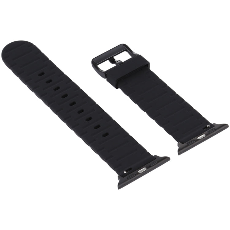 For Apple Watch 5 & 4 44mm / 3 & 2 & 1 42mm Silicone Wave Style Watch Band(White) by bashfashion