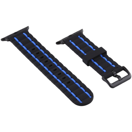 For Apple Watch Series 8&7 41mm / SE 2&6&SE&5&4 40mm / 3&2&1 38mm Silicone Wave Style Watch Band(Blue) by bashfashion