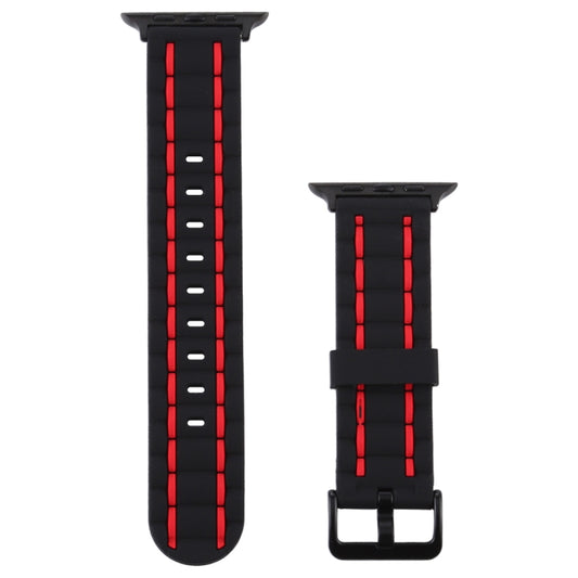 For Apple Watch Series 8&7 41mm / SE 2&6&SE&5&4 40mm / 3&2&1 38mm Silicone Wave Style Watch Band(Red) by bashfashion