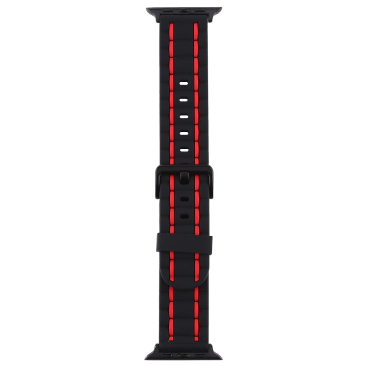 For Apple Watch Series 8&7 41mm / SE 2&6&SE&5&4 40mm / 3&2&1 38mm Silicone Wave Style Watch Band(Red) by bashfashion