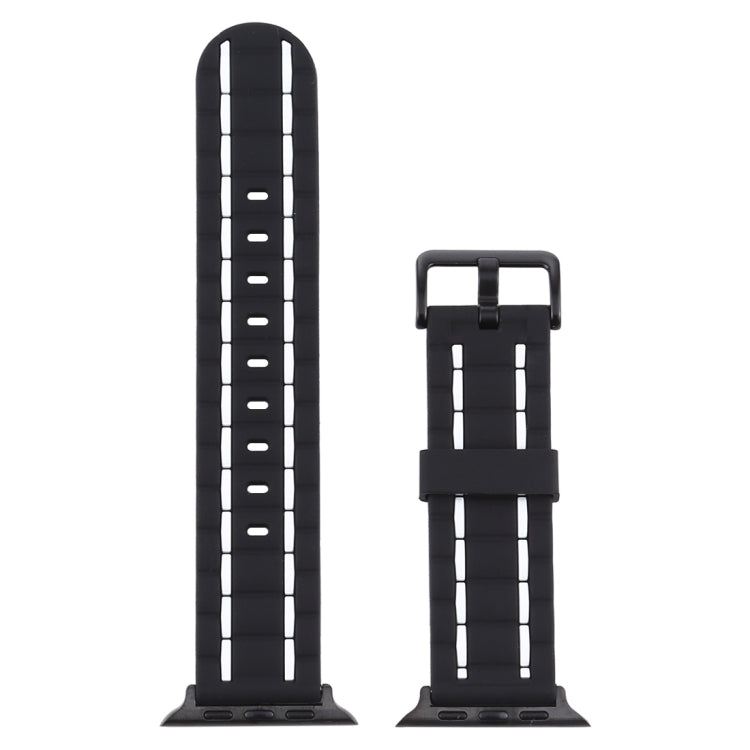 For Apple Watch Series 8&7 41mm / SE 2&6&SE&5&4 40mm / 3&2&1 38mm Silicone Wave Style Watch Band(White) by bashfashion