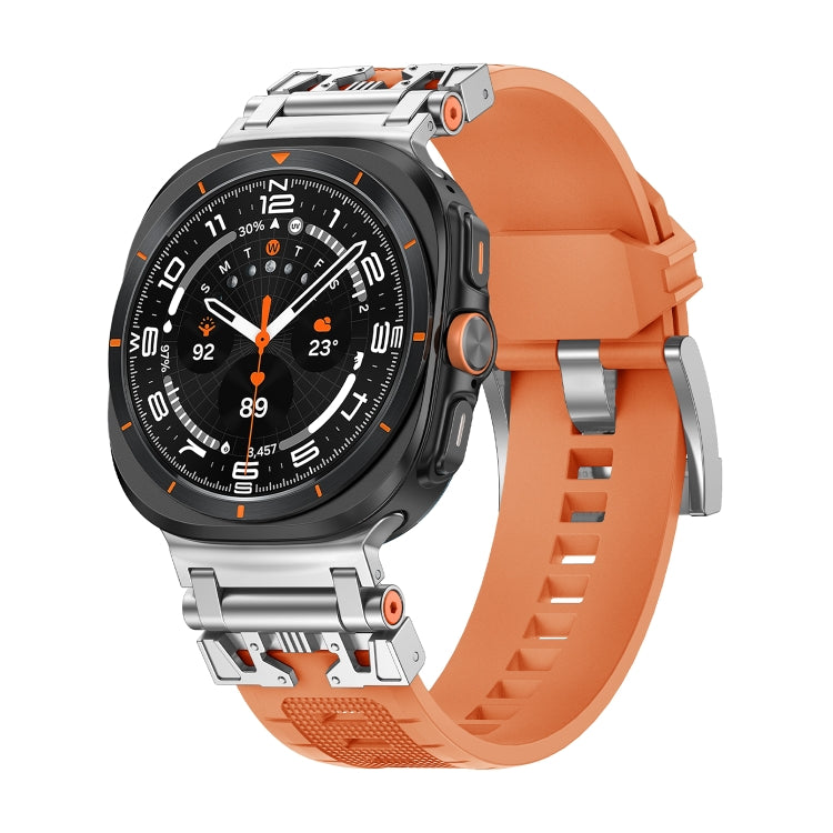 For Samsung Galaxy Watch UItra 47mm / Ultra 2025 Armor TPU Sports Watch Band(Orange Silver) by bashfashion
