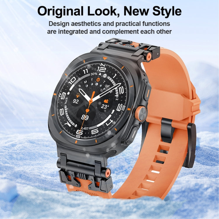 For Samsung Galaxy Watch UItra 47mm / Ultra 2025 Armor TPU Sports Watch Band(Orange Black) by bashfashion