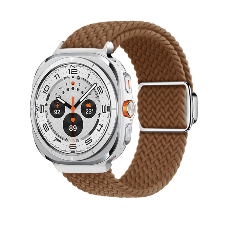 For Samsung Galaxy Watch Ultra 47mm / Ultra 2025 Nylon Loop Magnetic Buckle Watch Band(Brown) by bashfashion