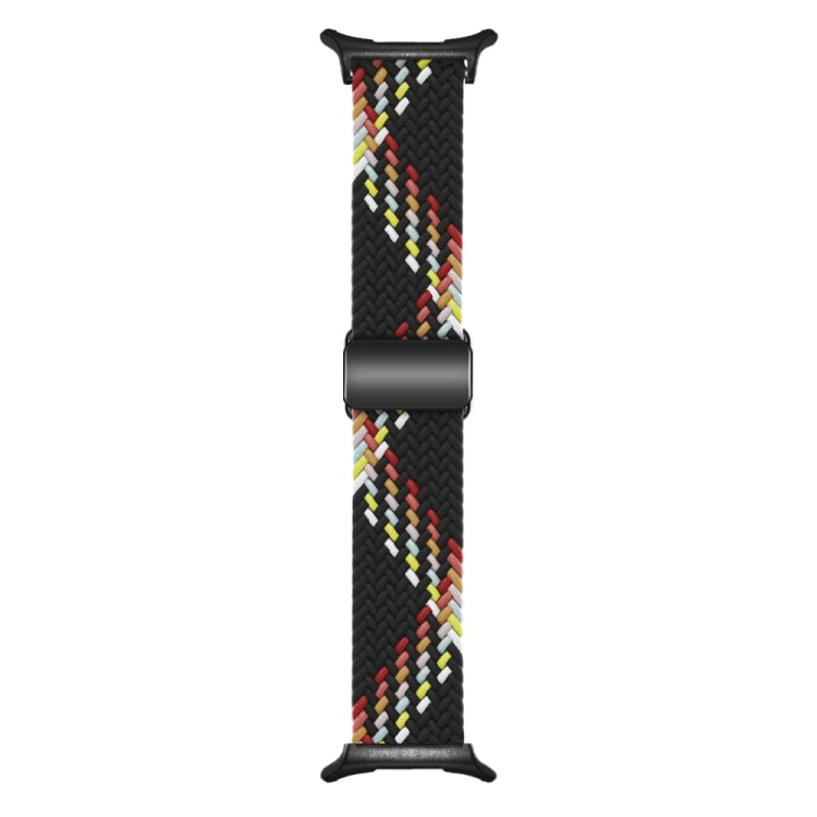 For Samsung Galaxy Watch Ultra 47mm / Ultra 2025 Nylon Loop Magnetic Buckle Watch Band(Black Rainbow) by bashfashion