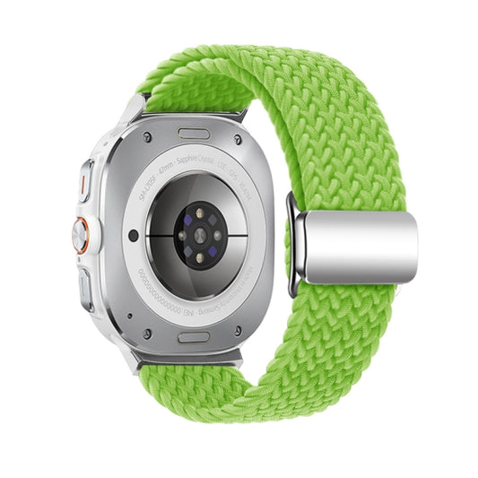 For Samsung Galaxy Watch Ultra 47mm / Ultra 2025 Nylon Loop Magnetic Buckle Watch Band(Yellow Green) by bashfashion