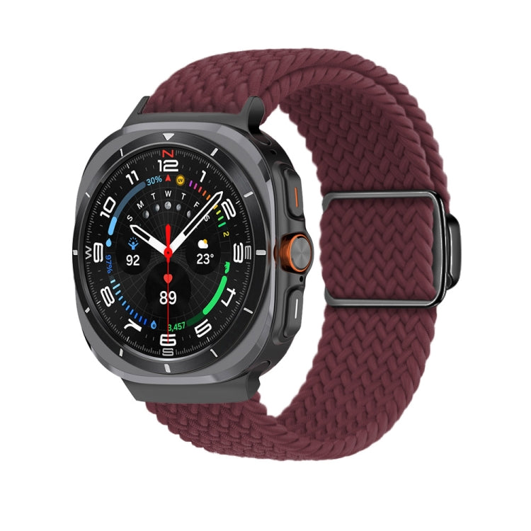 For Samsung Galaxy Watch Ultra 47mm / Ultra 2025 Nylon Loop Magnetic Buckle Watch Band(Wine Red) by bashfashion