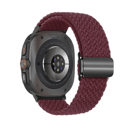 For Samsung Galaxy Watch Ultra 47mm / Ultra 2025 Nylon Loop Magnetic Buckle Watch Band(Wine Red) by bashfashion