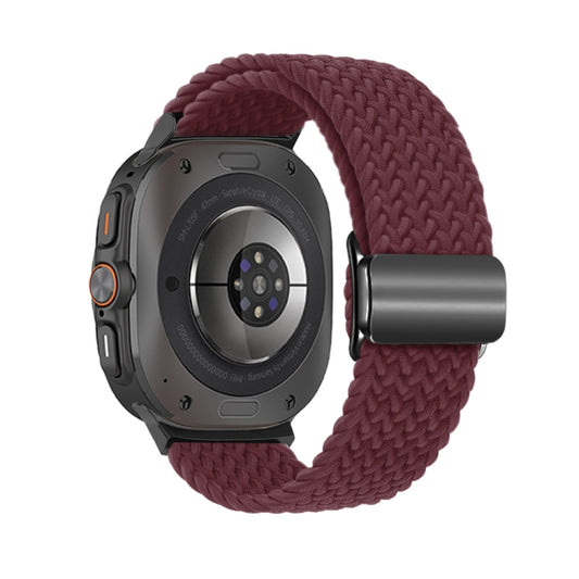 For Samsung Galaxy Watch Ultra 47mm / Ultra 2025 Nylon Loop Magnetic Buckle Watch Band(Wine Red) by bashfashion