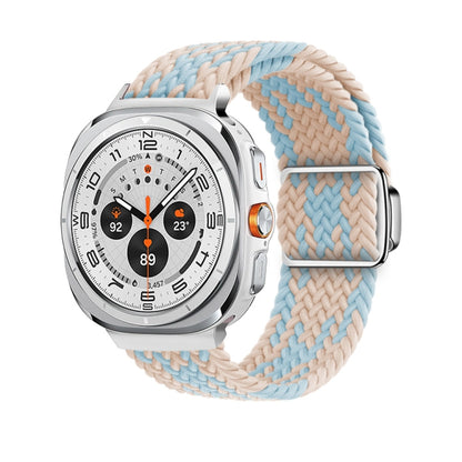 For Samsung Galaxy Watch Ultra 47mm / Ultra 2025 Nylon Loop Magnetic Buckle Watch Band(Blue Diamond Powder) by bashfashion