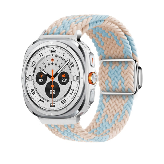 For Samsung Galaxy Watch Ultra 47mm / Ultra 2025 Nylon Loop Magnetic Buckle Watch Band(Blue Diamond Powder) by bashfashion