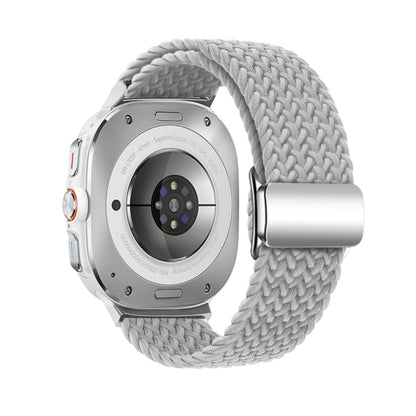 For Samsung Galaxy Watch Ultra 47mm / Ultra 2025 Nylon Loop Magnetic Buckle Watch Band(Light Grey) by bashfashion