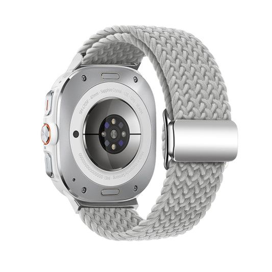 For Samsung Galaxy Watch Ultra 47mm / Ultra 2025 Nylon Loop Magnetic Buckle Watch Band(Light Grey) by bashfashion