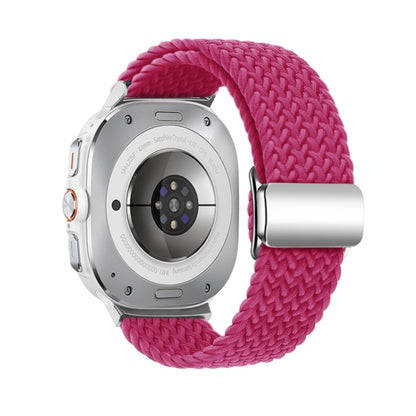 For Samsung Galaxy Watch Ultra 47mm / Ultra 2025 Nylon Loop Magnetic Buckle Watch Band(Raspberry) by bashfashion