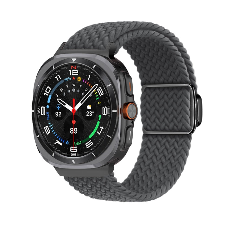 For Samsung Galaxy Watch Ultra 47mm / Ultra 2025 Nylon Loop Magnetic Buckle Watch Band(Space Grey) by bashfashion