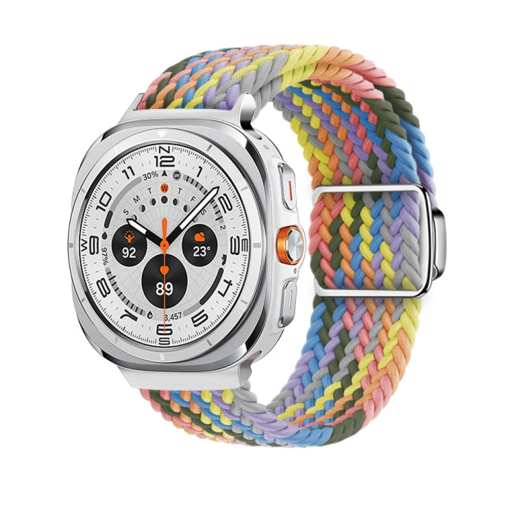 For Samsung Galaxy Watch Ultra 47mm / Ultra 2025 Nylon Loop Magnetic Buckle Watch Band(Heartbeat Purple) by bashfashion