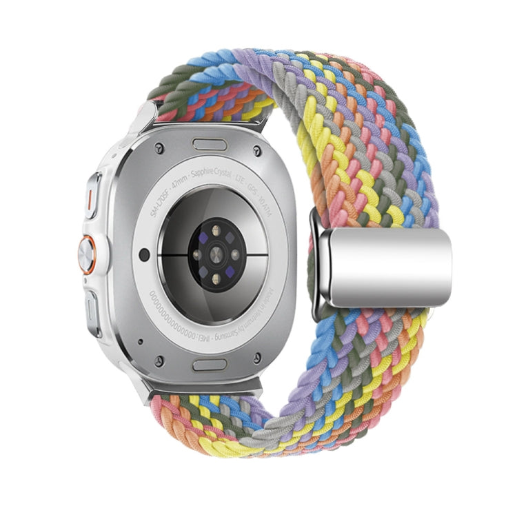 For Samsung Galaxy Watch Ultra 47mm / Ultra 2025 Nylon Loop Magnetic Buckle Watch Band(Heartbeat Purple) by bashfashion