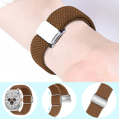 For Samsung Galaxy Watch Ultra 47mm / Ultra 2025 Nylon Loop Magnetic Buckle Watch Band(Dark Chocolate) by bashfashion
