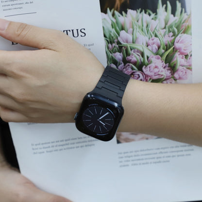 For Apple Watch Series 8 41mm Magnetic Silicone Watch Band(Black) by bashfashion