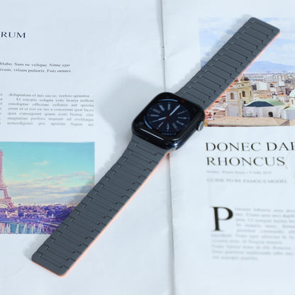 For Apple Watch Series 8 41mm Magnetic Silicone Watch Band(Grey Orange) by bashfashion