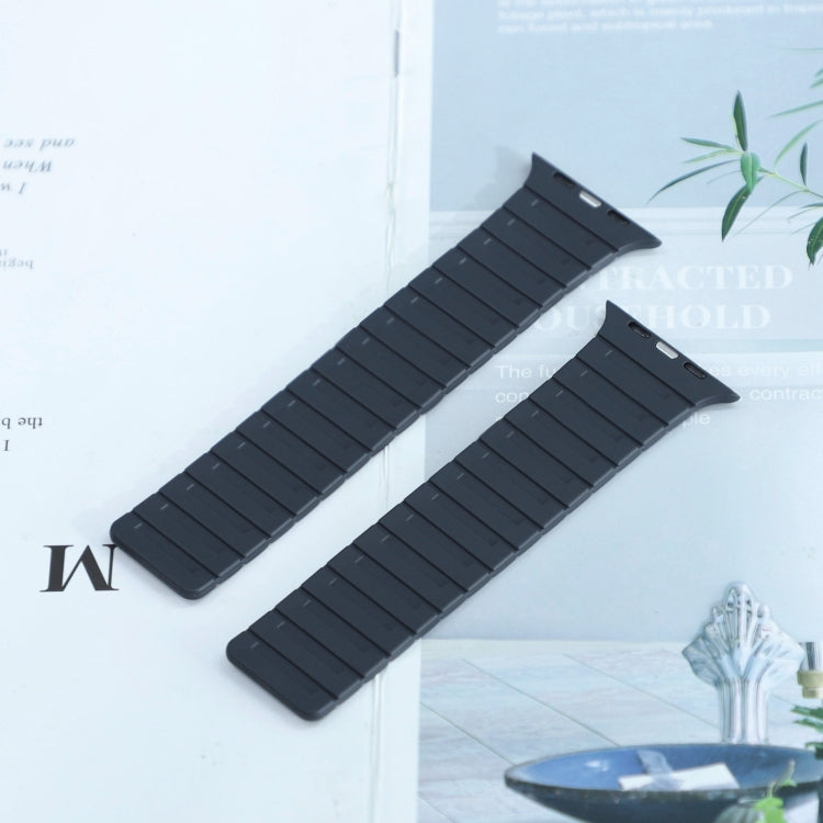 For Apple Watch Series 8 41mm Magnetic Silicone Watch Band(Midnight) by bashfashion