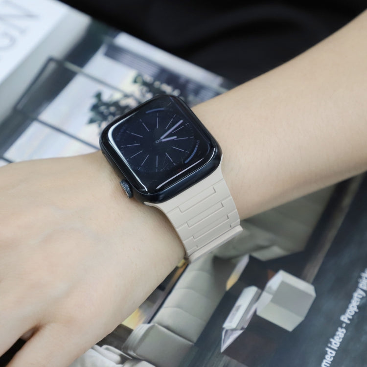 For Apple Watch Series 8 41mm Magnetic Silicone Watch Band(Starlight) by bashfashion