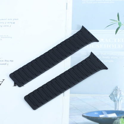 For Apple Watch Series 8 45mm Magnetic Silicone Watch Band(Black) by bashfashion