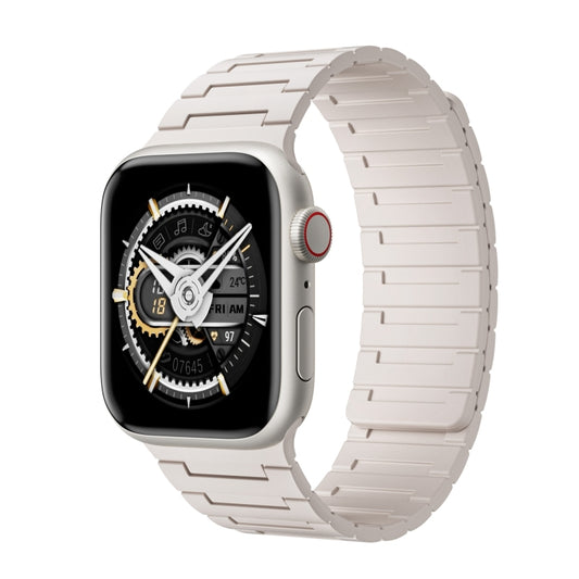 For Apple Watch Series 8 45mm Magnetic Silicone Watch Band(Starlight) by bashfashion