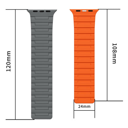 For Apple Watch Series 8 41mm Magnetic Silicone Watch Band(Midnight) by bashfashion