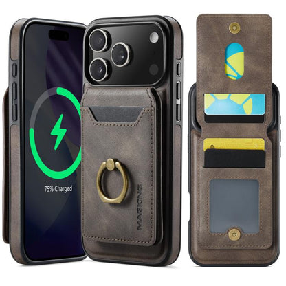 For iPhone 17 Pro Max MAGKING K1 MagSafe Detachable Wallet RFID Back Cover Phone Case(Coffee) by MAGKING