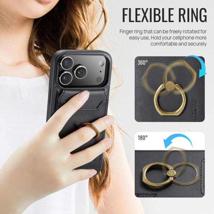 For iPhone 17 Pro Max MAGKING K1 MagSafe Detachable Wallet RFID Back Cover Phone Case(Black) by MAGKING