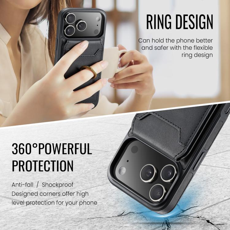 For iPhone 17 Pro Max MAGKING K1 MagSafe Detachable Wallet RFID Back Cover Phone Case(Black) by MAGKING